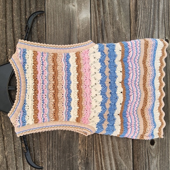 Altar'd State Crochet Knit Top Size XXS - Picture 5 of 9